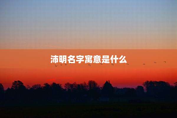 沛明名字寓意是什么