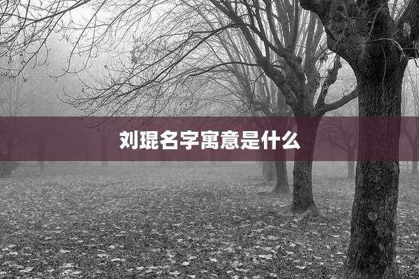 刘琨名字寓意是什么