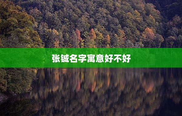 张铖名字寓意好不好