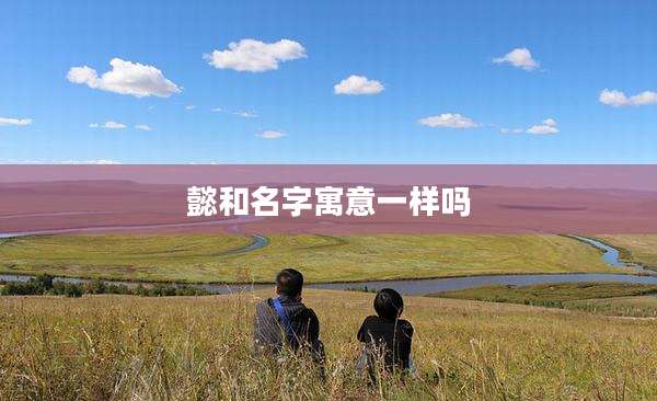 懿和名字寓意一样吗