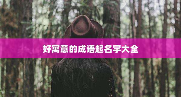 好寓意的成语起名字大全