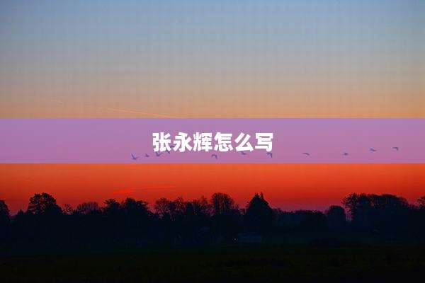 张永辉怎么写