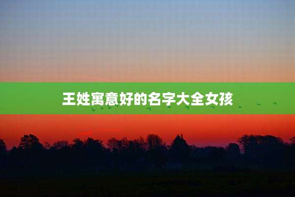 王姓寓意好的名字大全女孩