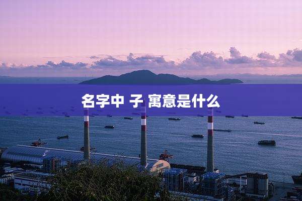 名字中 子 寓意是什么