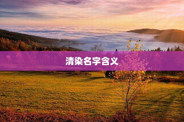 清染名字含义