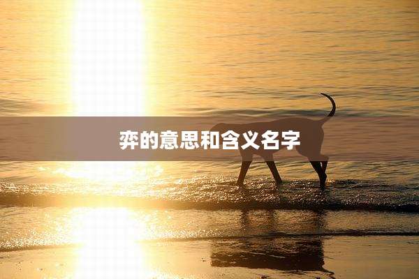 弈的意思和含义名字