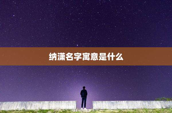 纳潇名字寓意是什么