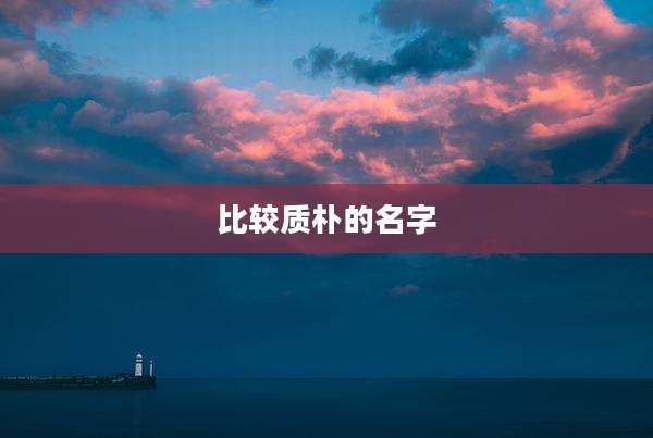 比较质朴的名字