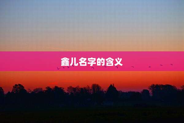 鑫儿名字的含义