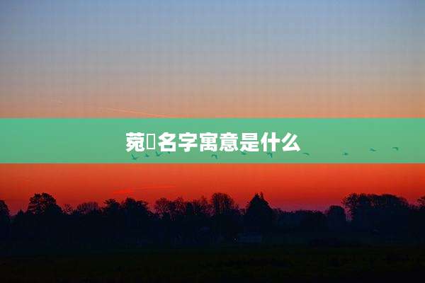 菀珺名字寓意是什么