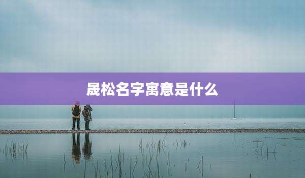 晟松名字寓意是什么