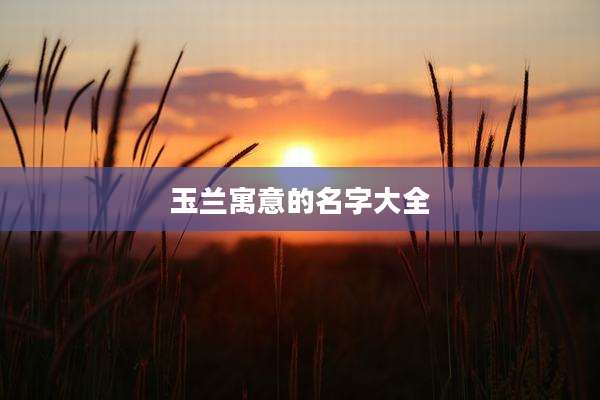 玉兰寓意的名字大全