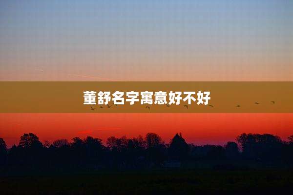 董舒名字寓意好不好