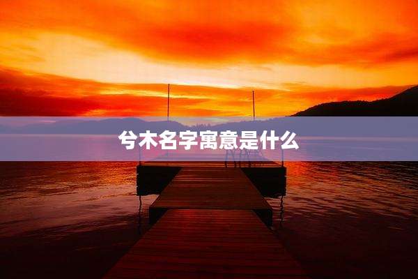 兮木名字寓意是什么