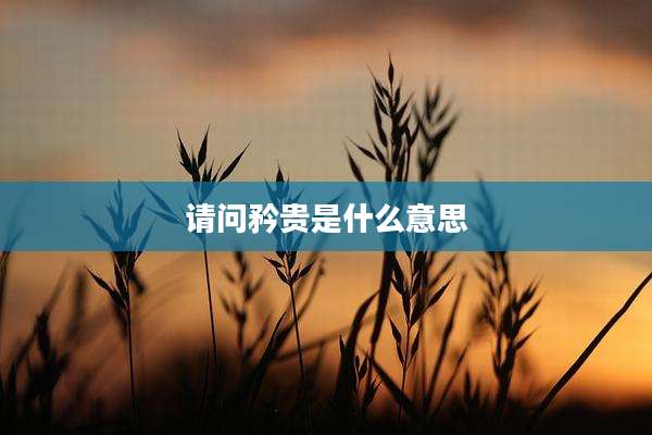 请问矜贵是什么意思