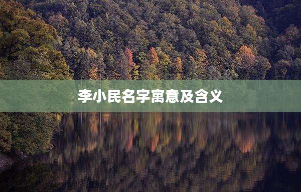 李小民名字寓意及含义