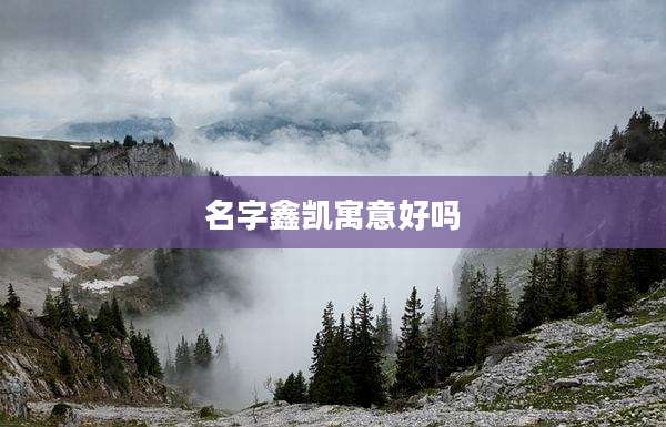 名字鑫凯寓意好吗