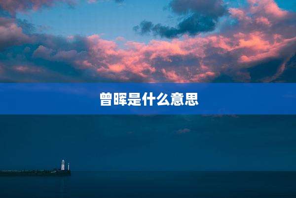 曾晖是什么意思