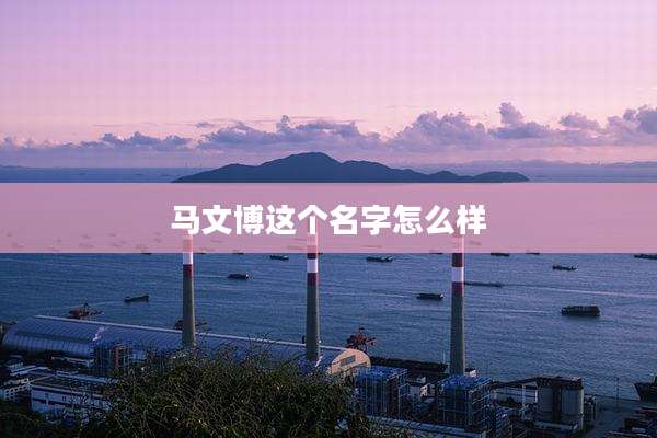 马文博这个名字怎么样
