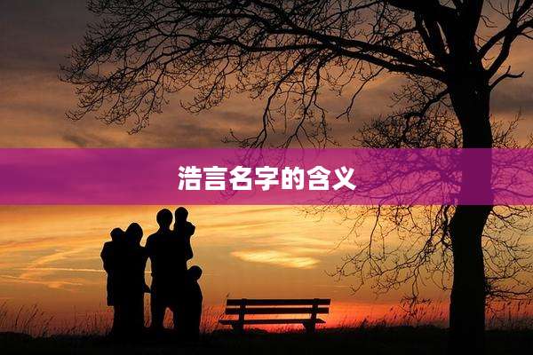 浩言名字的含义