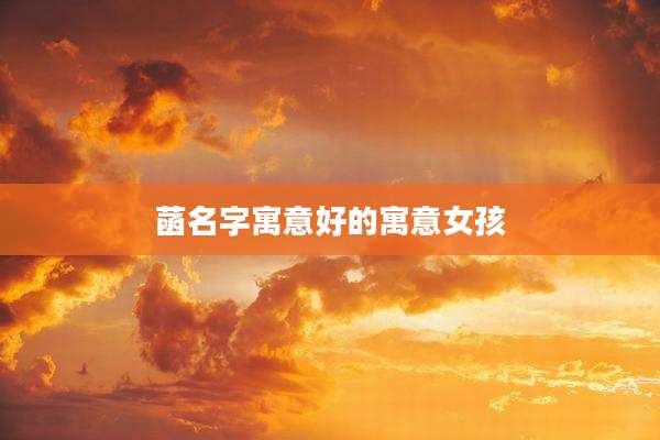 菡名字寓意好的寓意女孩