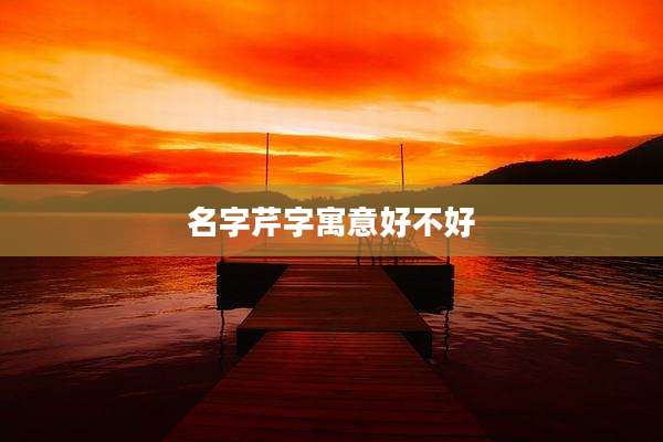 名字芹字寓意好不好