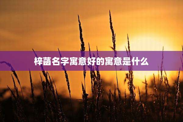 梓菡名字寓意好的寓意是什么
