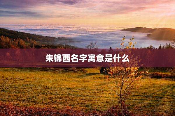 朱锦西名字寓意是什么