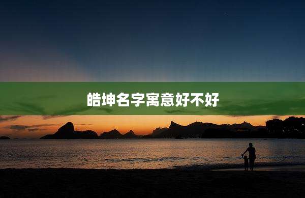 皓坤名字寓意好不好