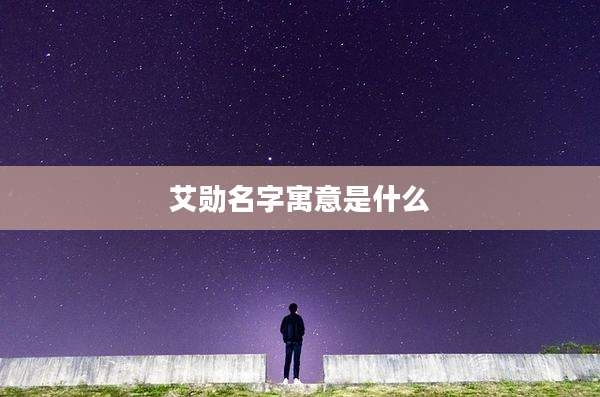 艾勋名字寓意是什么
