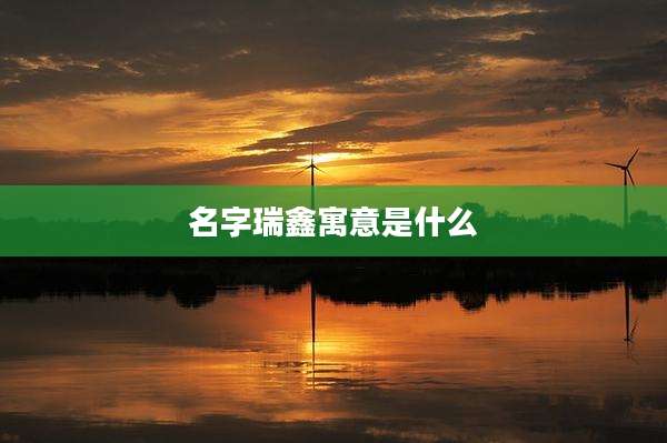 名字瑞鑫寓意是什么