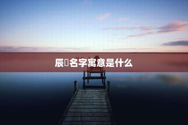 辰赟名字寓意是什么