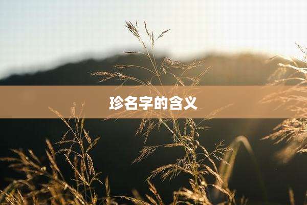 珍名字的含义