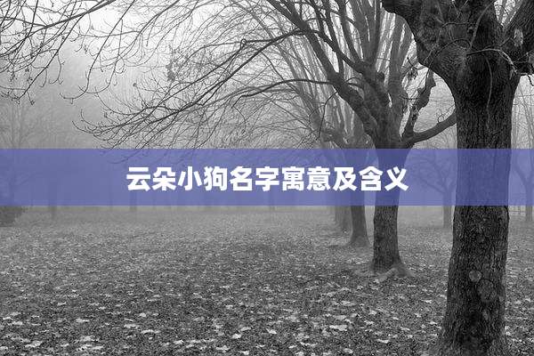 云朵小狗名字寓意及含义
