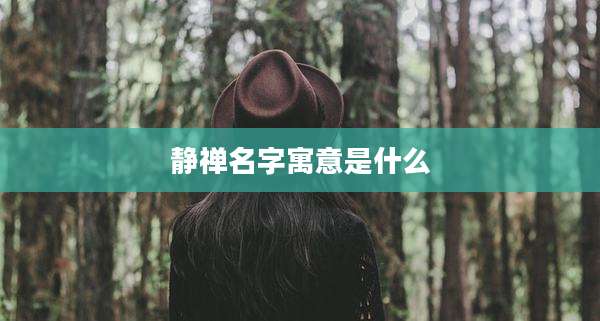 静禅名字寓意是什么