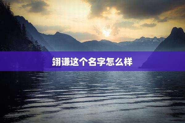 翊谦这个名字怎么样