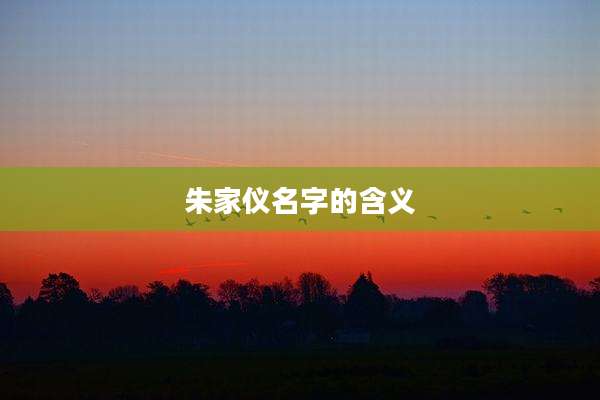 朱家仪名字的含义