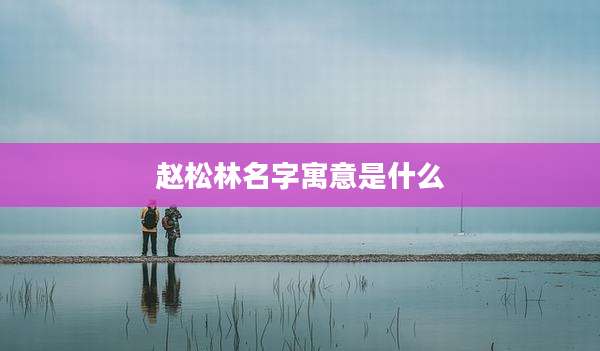 赵松林名字寓意是什么