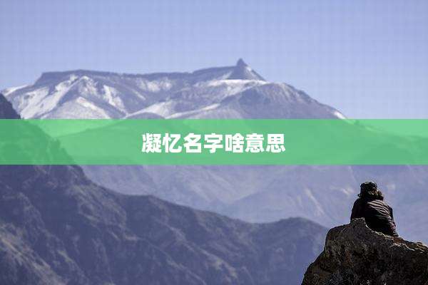 凝忆名字啥意思