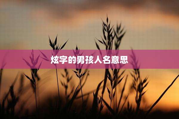 炫字的男孩人名意思