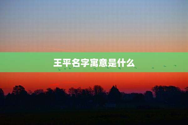 王平名字寓意是什么