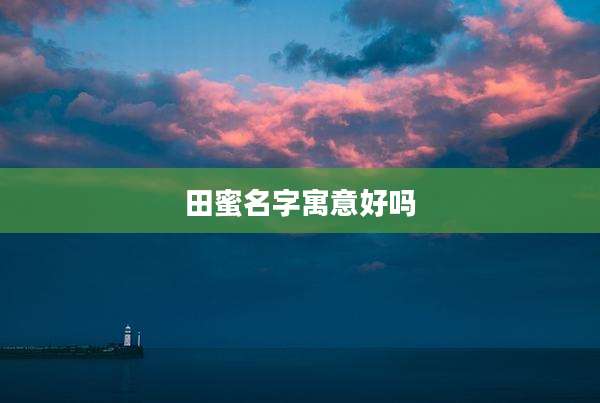 田蜜名字寓意好吗