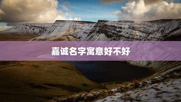 嘉诚名字寓意好不好