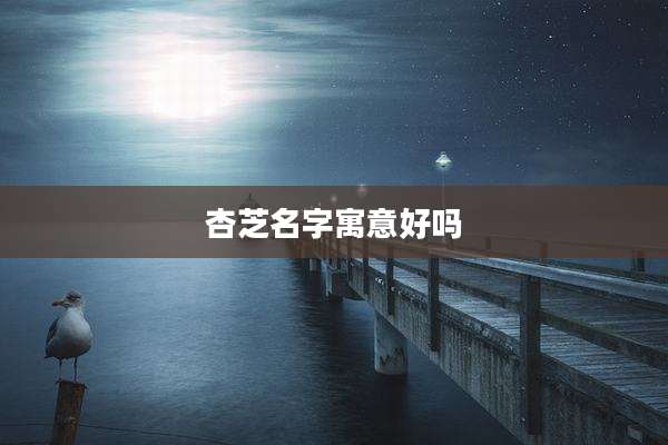 杏芝名字寓意好吗