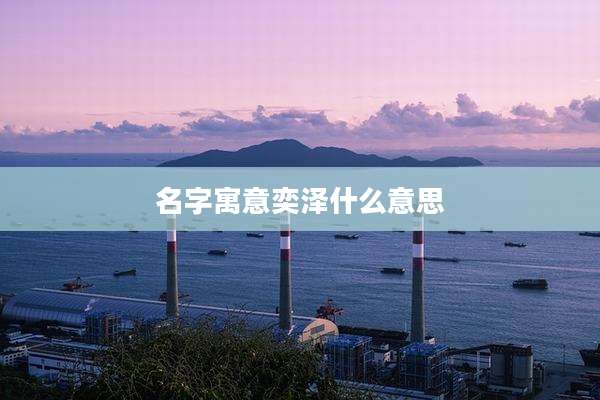 名字寓意奕泽什么意思