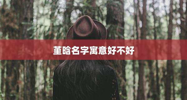 堇晗名字寓意好不好