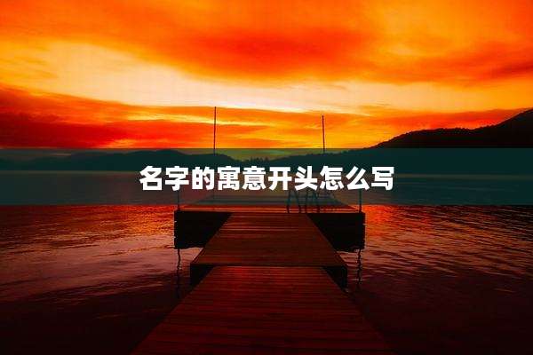 名字的寓意开头怎么写