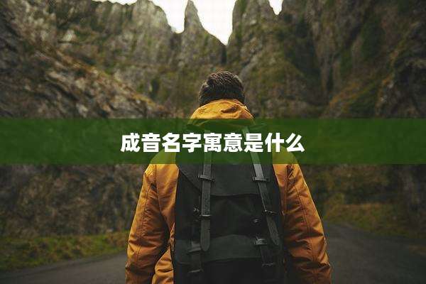 成音名字寓意是什么