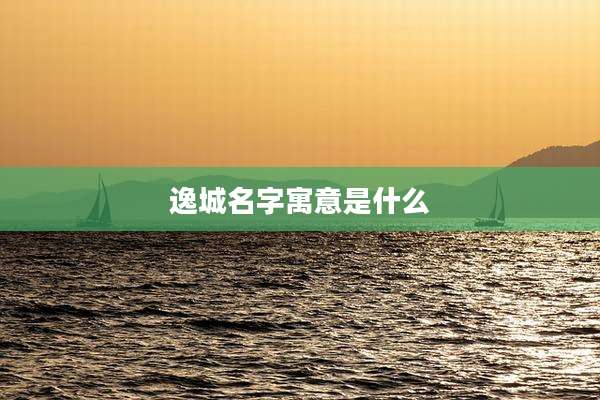 逸城名字寓意是什么