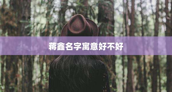 蒋鑫名字寓意好不好